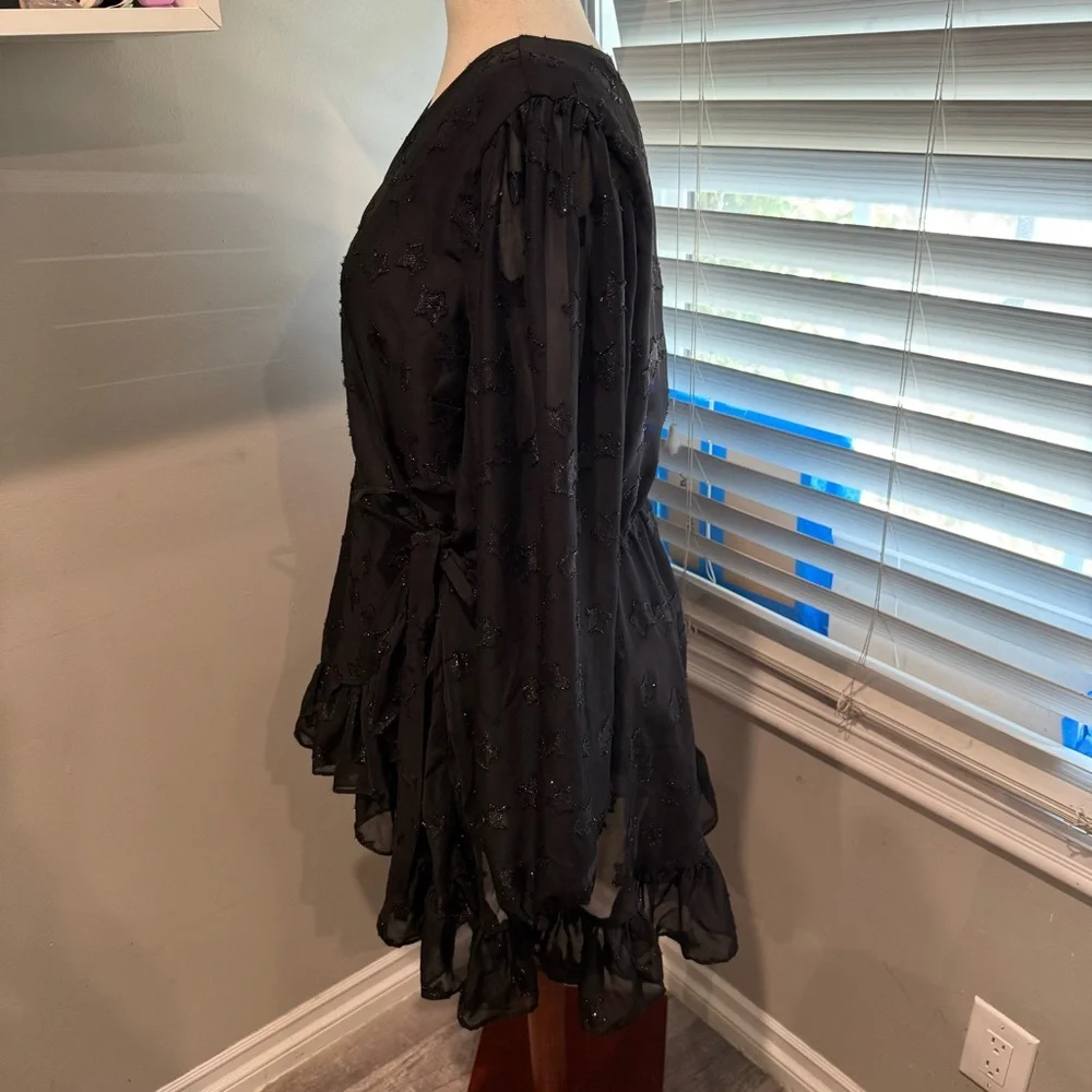 Torrid Lurex Star Surplice Ruffle‎ Hem Top